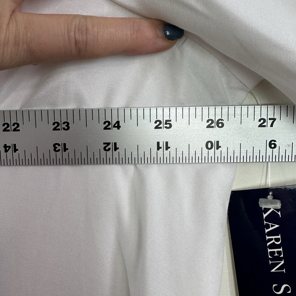 Karen‎ Scott Top Womens 2X White 3/4 Sleeve Button Up Blouse Career NWT - Picture 9 of 10
